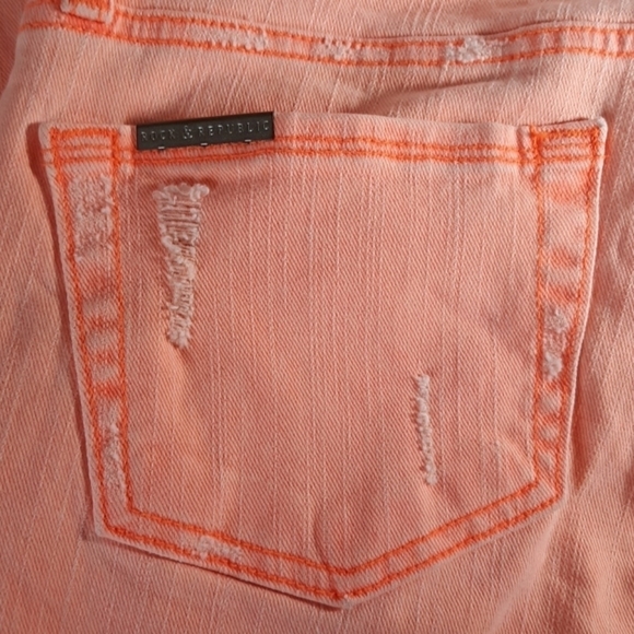 Rock & Republic tangerine skinny destressed 2 - Picture 2 of 4